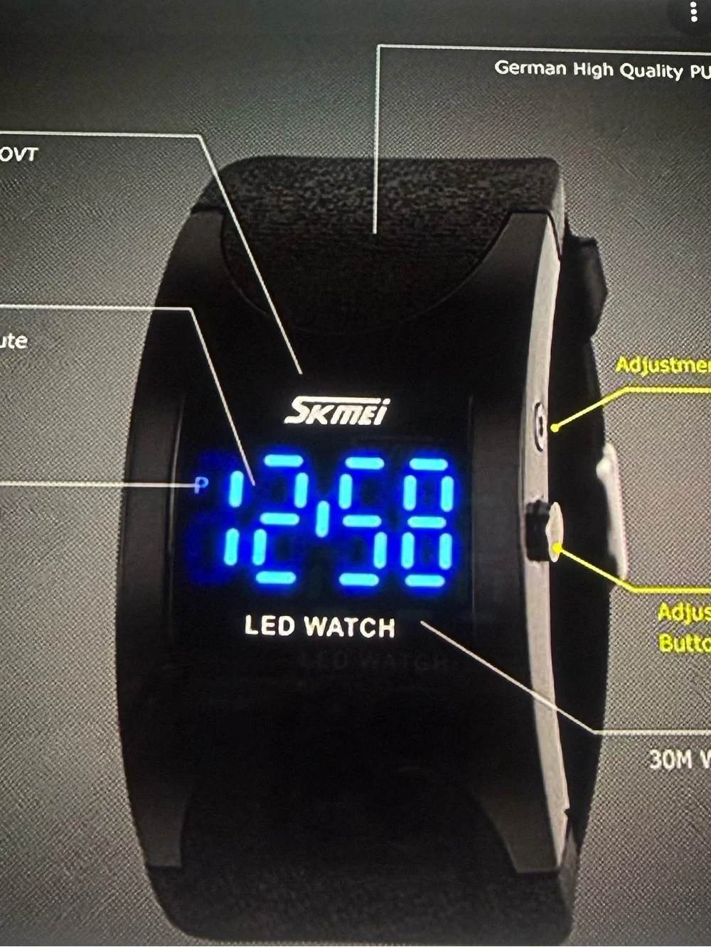 Black LED Digital Sport Watch - Unbranded